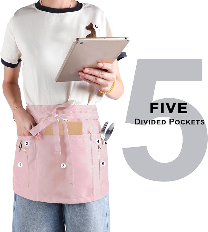 Server Apron with 5 Pockets - Image 4