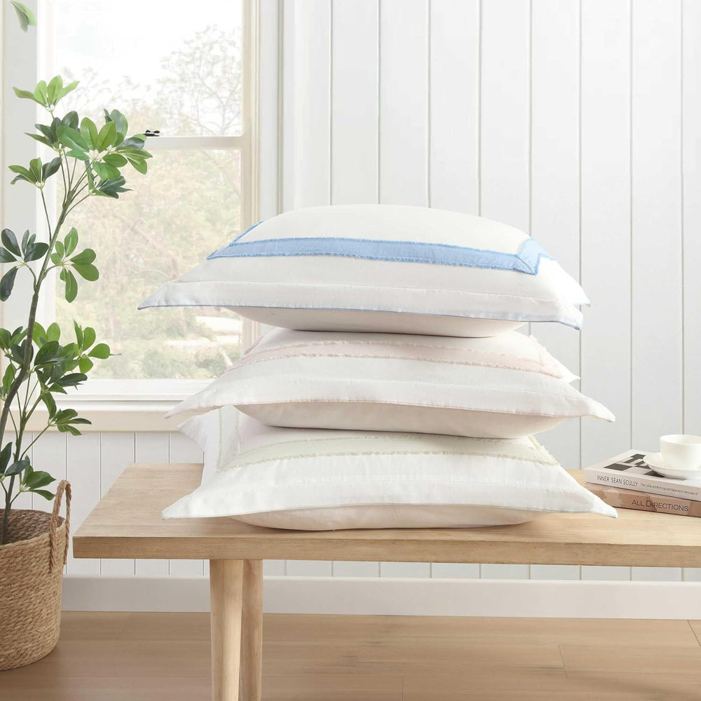 Laura Ashley - European Sham Cover, Faux Linen Decorative Pillow Cover