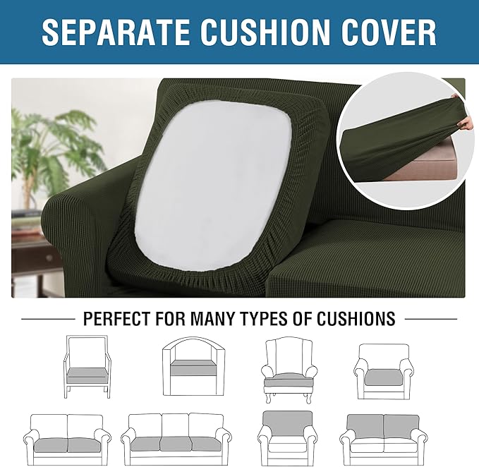 H.VERSAILTEX 4 Piece Stretch Sofa Covers - Image 5