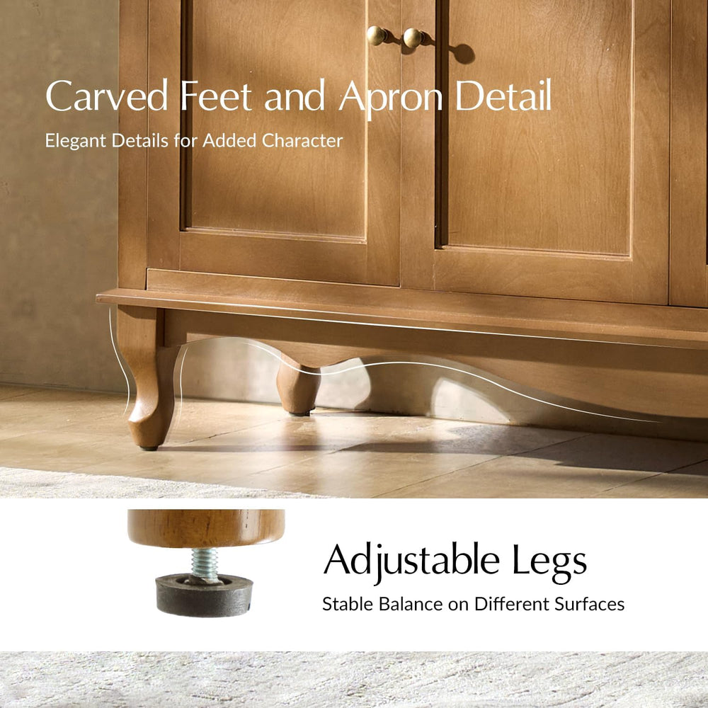 HULALA HOME 58" Farmhouse Sideboard Buffet Cabinet (Acorn)