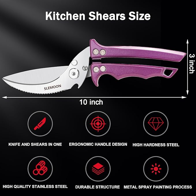 Heavy Duty Poultry Shears Meat Cutting Dishwasher Safe and Food Stainless - Image 4