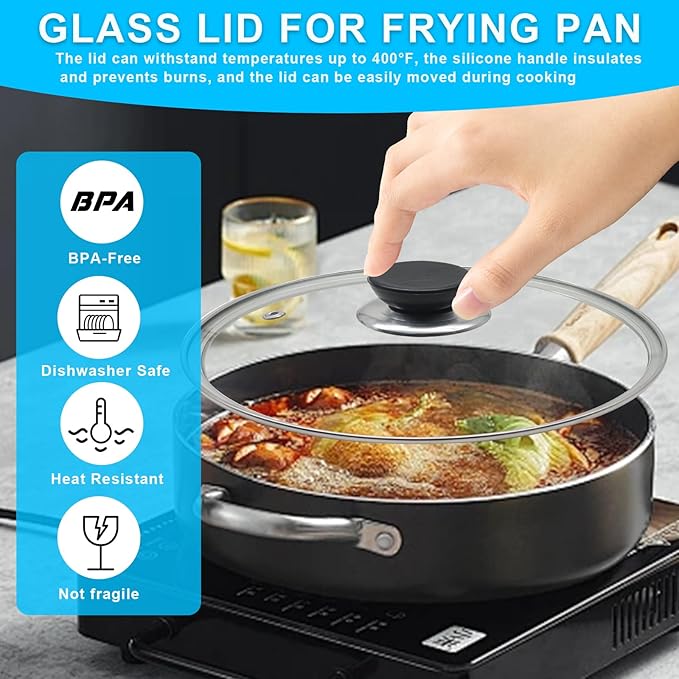 Glass Lid for Frying Pan Tempered Glass Pot Lid - Image 4