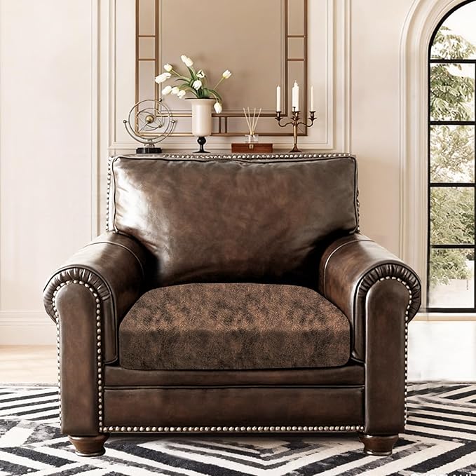 Leather Look Couch Cushion Covers Sofa Seat Slipcovers Sets Couches Furniture - Image 2