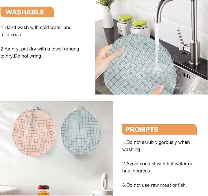 Reusable Bowl Covers for Bread Proofing（2 Large）- Cotton Beeswax Bowl Covers - Image 7