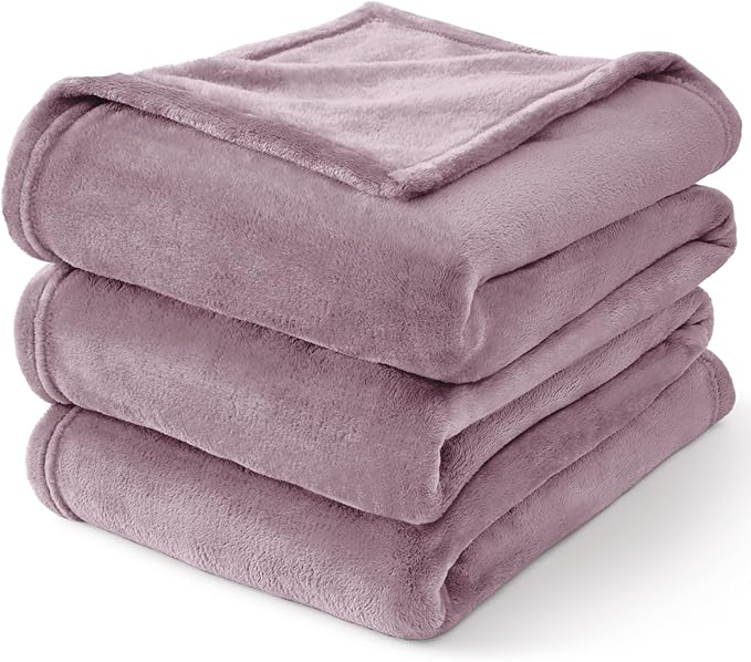 BEDELITE Fleece Blanket Twin Size Dusky Violet Throw Blankets - Image 8