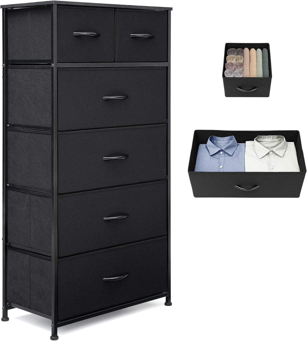 Tall Dresser for Bedroom, Fabric Storage Tower with 6 Drawers