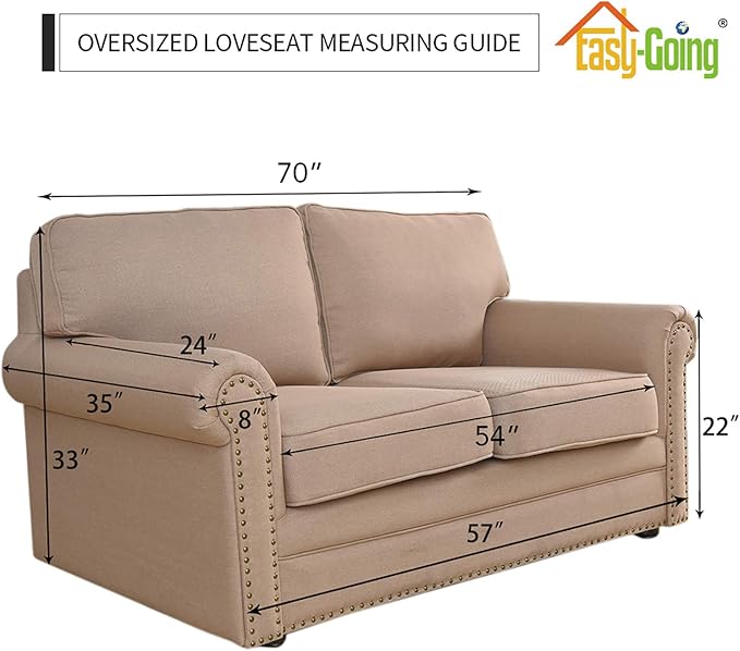Easy-Going Stretch Oversized Loveseat Slipcover 1-Piece Sofa Cover Furniture - Image 5