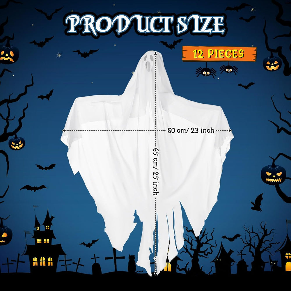 Libima 12 Pcs Halloween Hanging Ghost Decoration 27.5 Inch Cute Flying Ghost ...