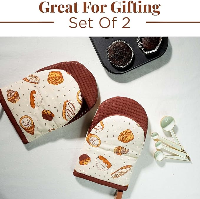 Folkulture Mini Oven Mitts Heat Resistant | Set of 2 Short Oven Mitts - Image 8