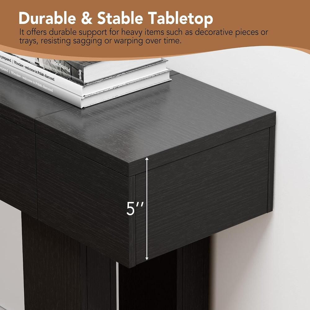 63 Inch Long Console Table, Narrow Rectangular Sofa Table Behind The Couch, F...