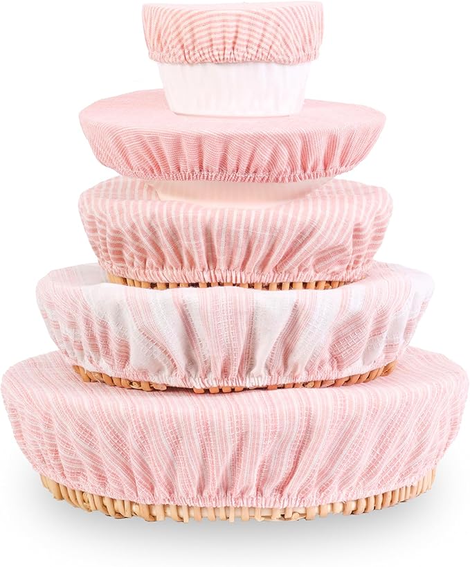 Reusable Bowl Covers, 5 Size Stretch Cloth Bowl Covers by Unknown