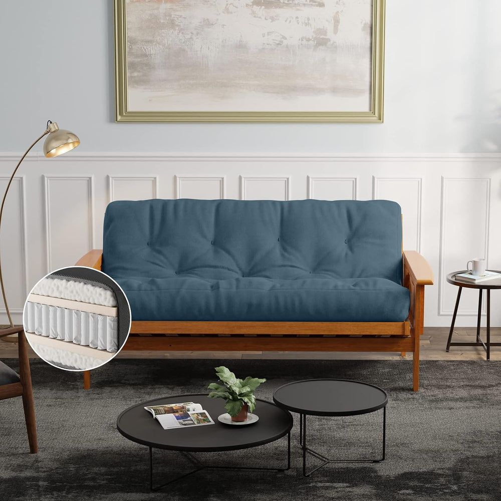Loosh Home | 10" Queen Size Futon Sofa Bed Pocket Coil Foam Mattress - U...