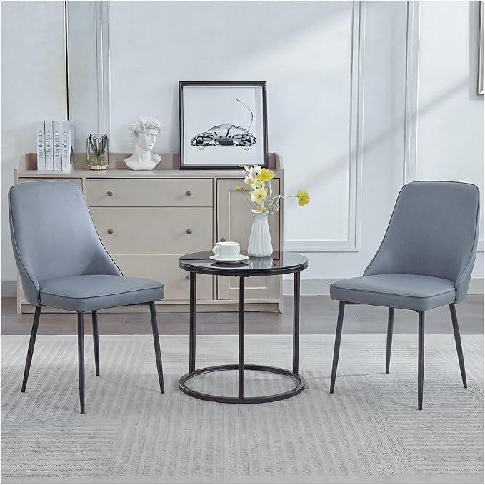 Modern Dining Chairs Set of 4, Faux Leather Upholstered Dining Room Chair Kit...