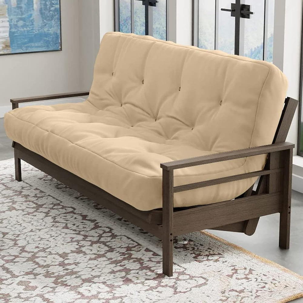 Loosh Home | 10" Full Size Futon Sofa Bed Foam Mattress - USA Made, Beig...