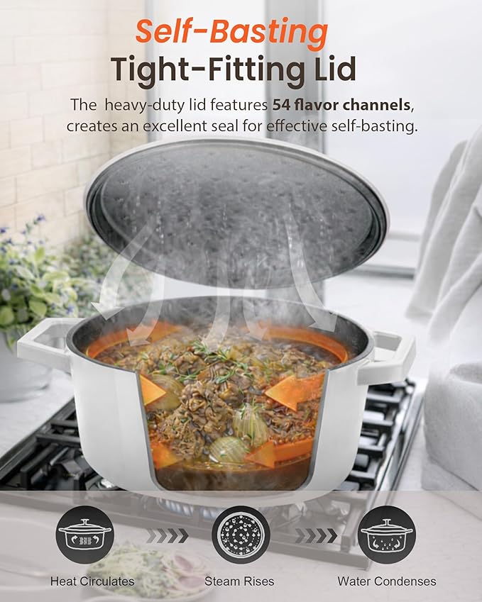 Nuwave 6QT Healthy Enameled Cast Iron Dutch Oven Pot