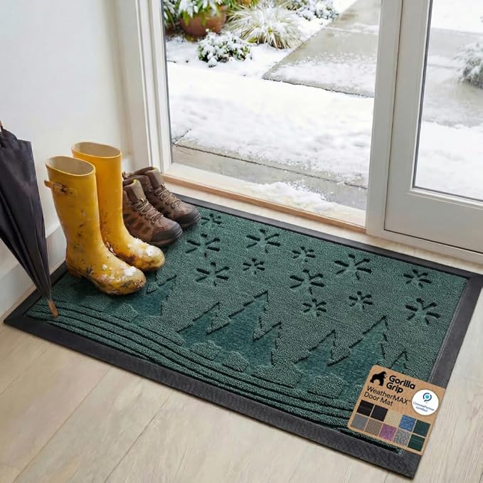 GORILLA GRIP 100% Waterproof All-Season WeatherMAX Doormat, US Designed Natural by GorillaGrip
