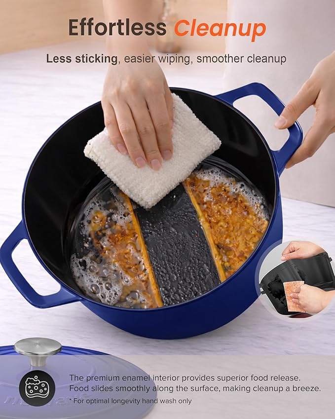 Nuwave 6QT Healthy Enameled Cast Iron Dutch Oven Pot