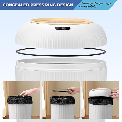 Pukomc Smart Sensor Wastebasket, Convenient and Hygienic Easy to Use, - Image 2
