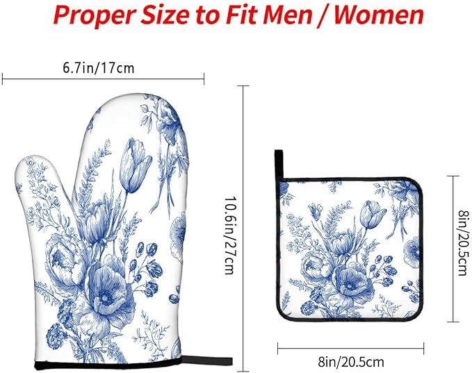 LOKMU Oven Mitts and Pot Holders Set of 3, Kitchen Decor Gifts - Image 3