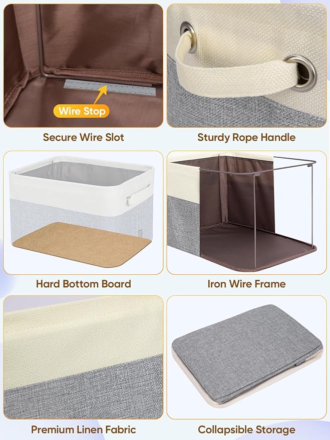 BALEINE 3 Pack Fabric Closet Storage Bins - Image 6