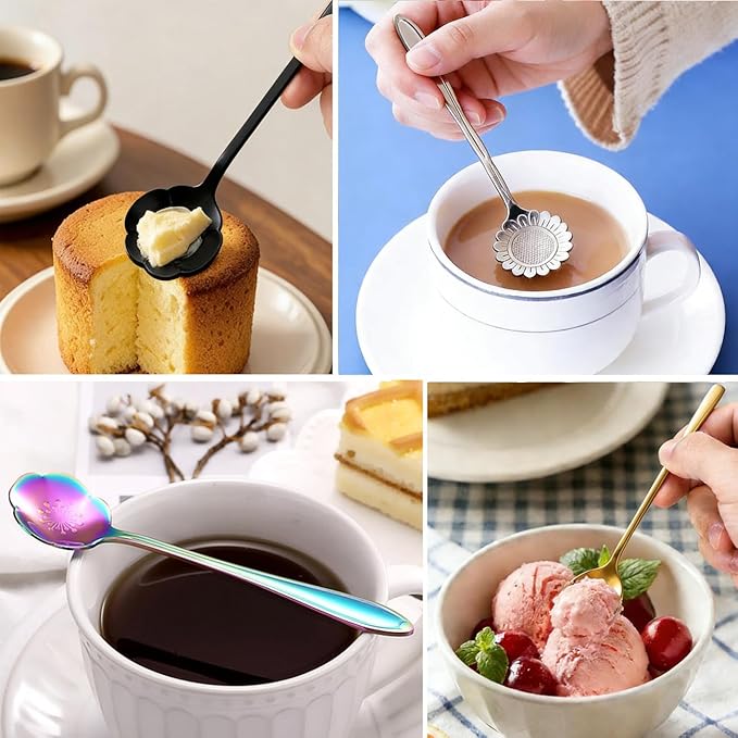 12 Pcs Flower Coffee Tea Spoons Set - Image 5
