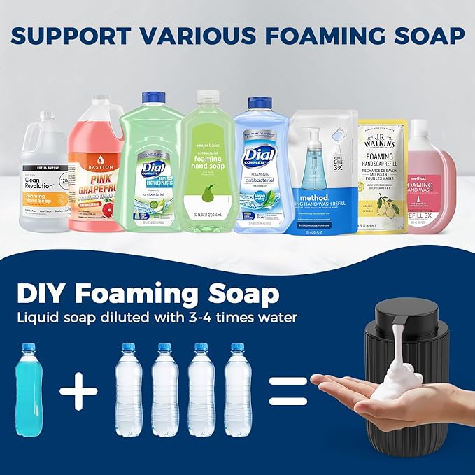 Ceramic Foaming Hand Soap Dispenser 2Pack，12 oz Bathroom Soap Dispensers， - Image 5