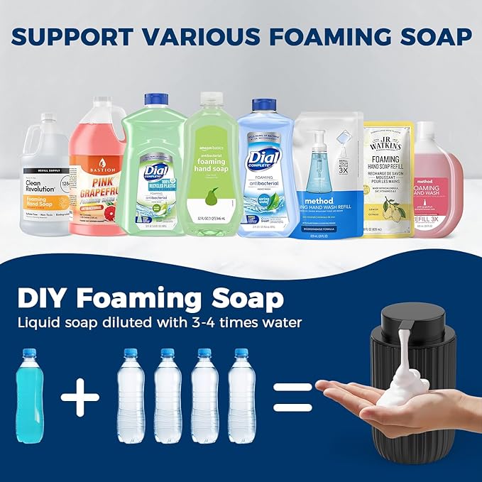 Ceramic Foaming Hand Soap Dispenser, 12 oz Bathroom Soap Dispensers, Lotion - Image 5
