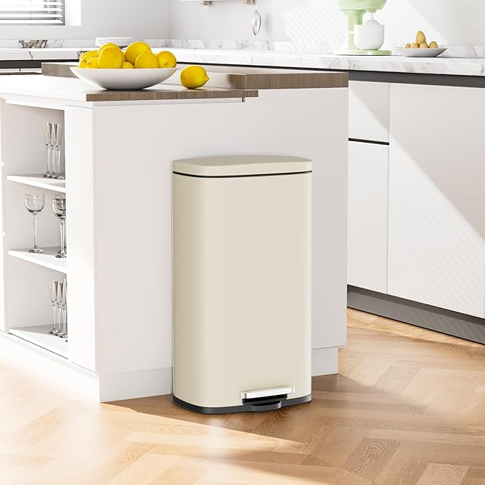Arlopu 8/13.2 Gallon Step Trash Can, Stainless Steel Garbage Bin, Soft-Close - Image 8