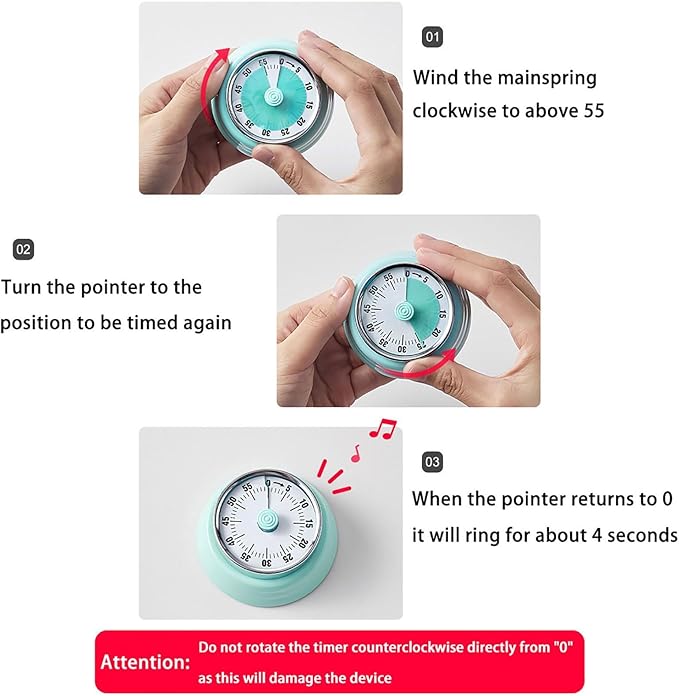 Elegant Stainless Steel Vintage Kitchen Timer - Image 5