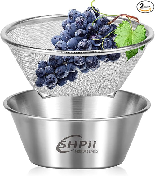 2 Piece Mini 304 Stainless Steel Colander by SHPii