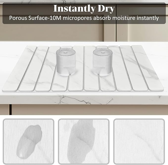 Large Stone Dish Drying Mats for Kitchen Counter, Eco-Friendly Absorbent - Image 2