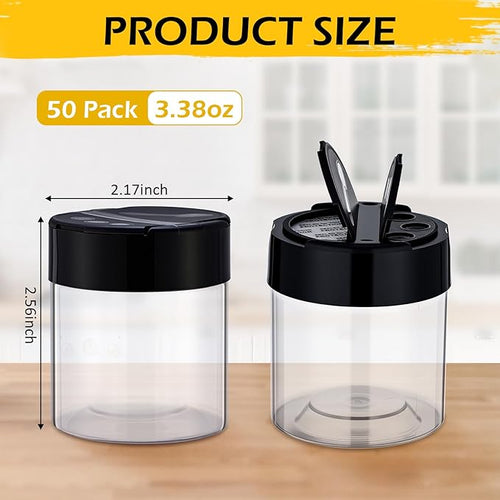 50 Pack 4 oz Spice Jars Plastic Clear Empty Bottles - Image 2