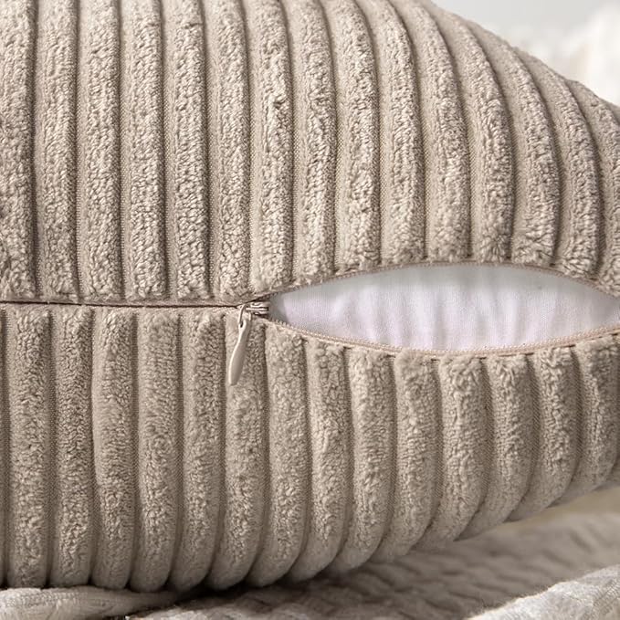 MIULEE Light Brown Decorative Throw Pillow Covers 16x16 Inch - Image 3