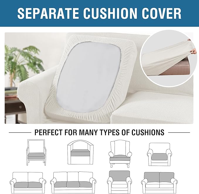 H.VERSAILTEX 3 Piece Stretch Sofa Covers - Image 5