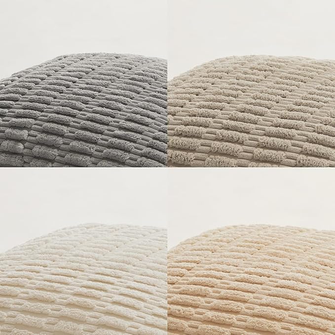 Fancy Homi 4 Packs Neutral Decorative Throw Pillow Covers 16x16 Inch - Image 5
