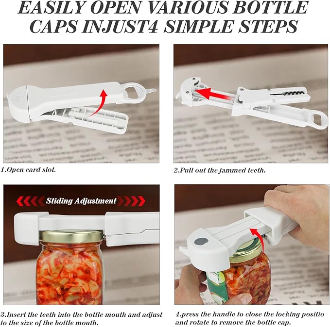 7 in 1 Jar Opener Bottle Opener and Wine Opener - Image 4