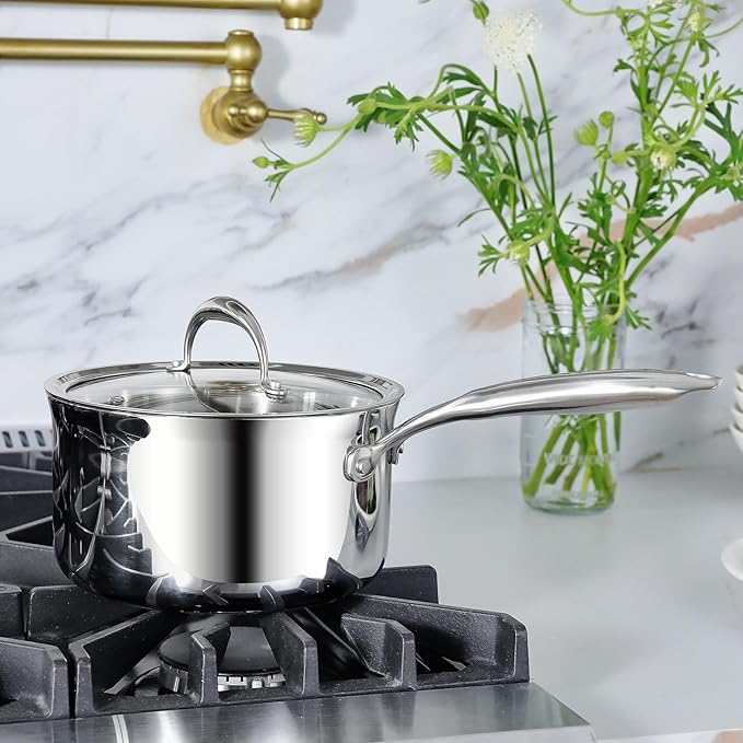 KEAWELL K3 Premium 3-Quart Tri-Ply Stainless Steel Saucepan - Image 2