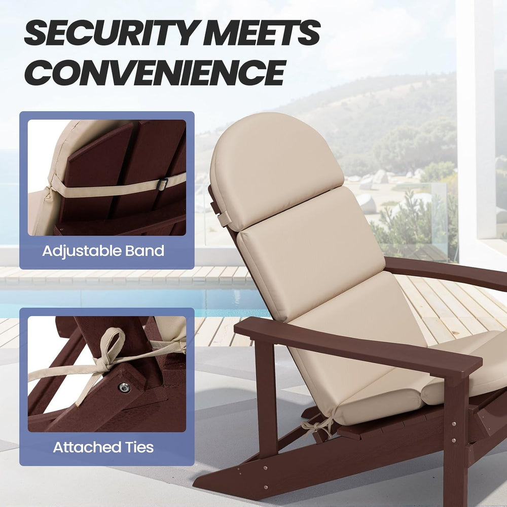 50x19.6 In Adirondack Chair Cushion Set of 2, Outdoor Chair Cushion