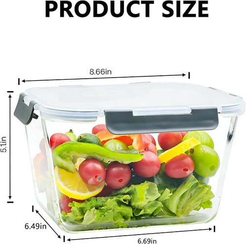 2 Pack Large Glass Food Storage Containers - Image 2