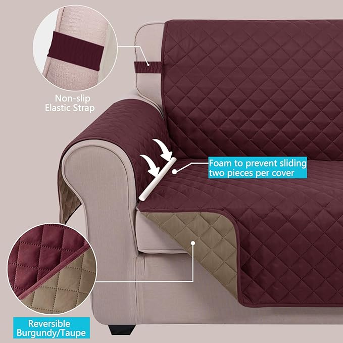U-NICE HOME Recliner Chair Covers Reversible Chair Cover Pet Covers - Image 3