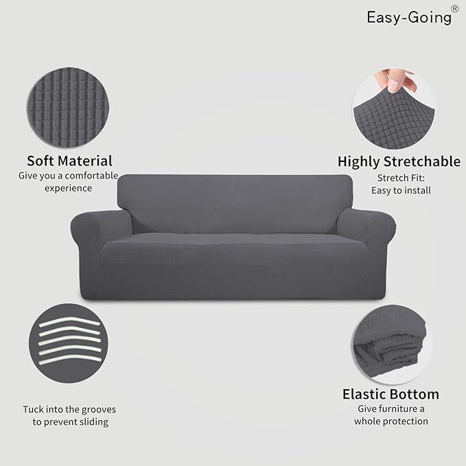 Easy-Going Stretch Sofa Slipcover 1-Piece Sofa Cover Furniture Protector Couch - Image 3