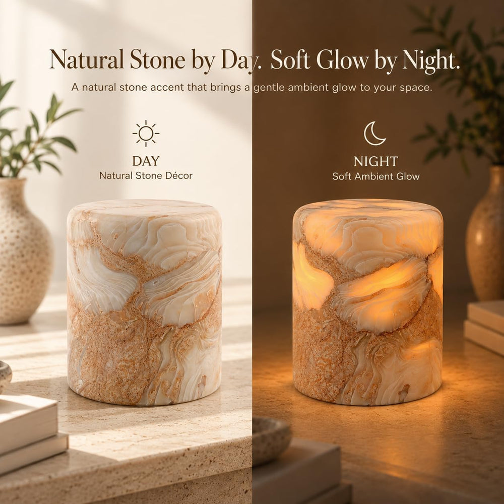 Marble Lamp, Natural Stone Lamp, Rechargeable Ambient Mood Light