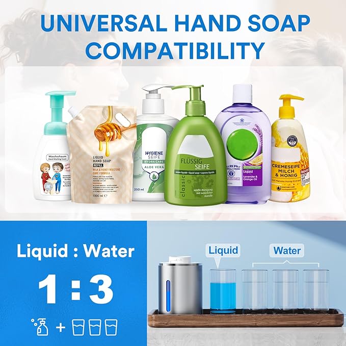 Automatic Foaming Soap Dispenser Touchless, Rechargeable Electric Hand ＆ Dish - Image 5