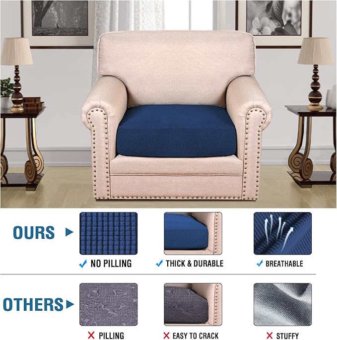 H.VERSAILTEX High Stretch Individual Seat Cushion Covers Sofa Slipcovers Couch - Image 2