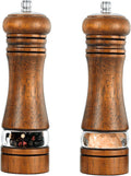 2-Piece Salt and Pepper Grinder Set, 6.5 Inch Wooden Salt and Pepper Mills by mosuniro