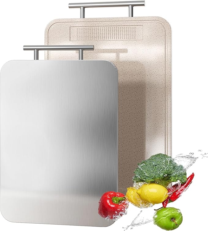 Titanium Cutting Board Double Sided Pure Titanium Cutting Boards by KIKIIKEHealthyChoicesfortheKitchen