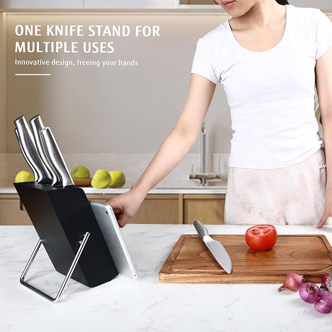 hecef 6-Piece Silver Stainless Steel Knife Set