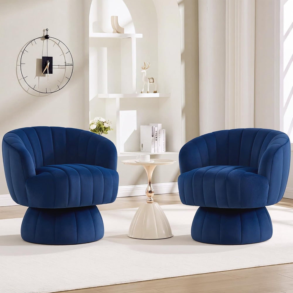 360°Swivel Accent Barrel Chair, Cute Comfy Small Round Arm Chair, Club Readin...