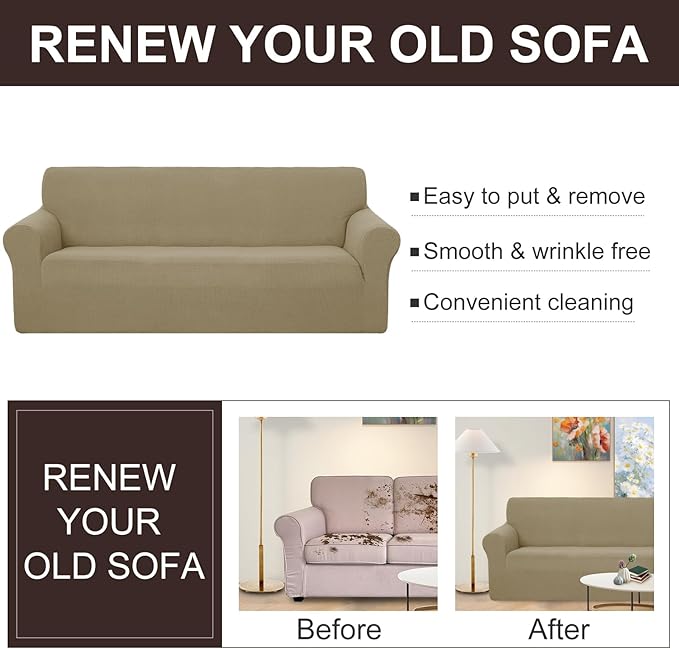 U-NICE HOME Stretch Couch Cover Sofa Cover Sofa Slipcover Furniture Protector - Image 4
