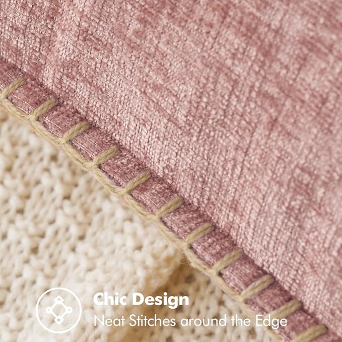 MIULEE Pack of 2 Couch Throw Pillow Covers 20x20 Inch Blush Pink Farmhouse - Image 2